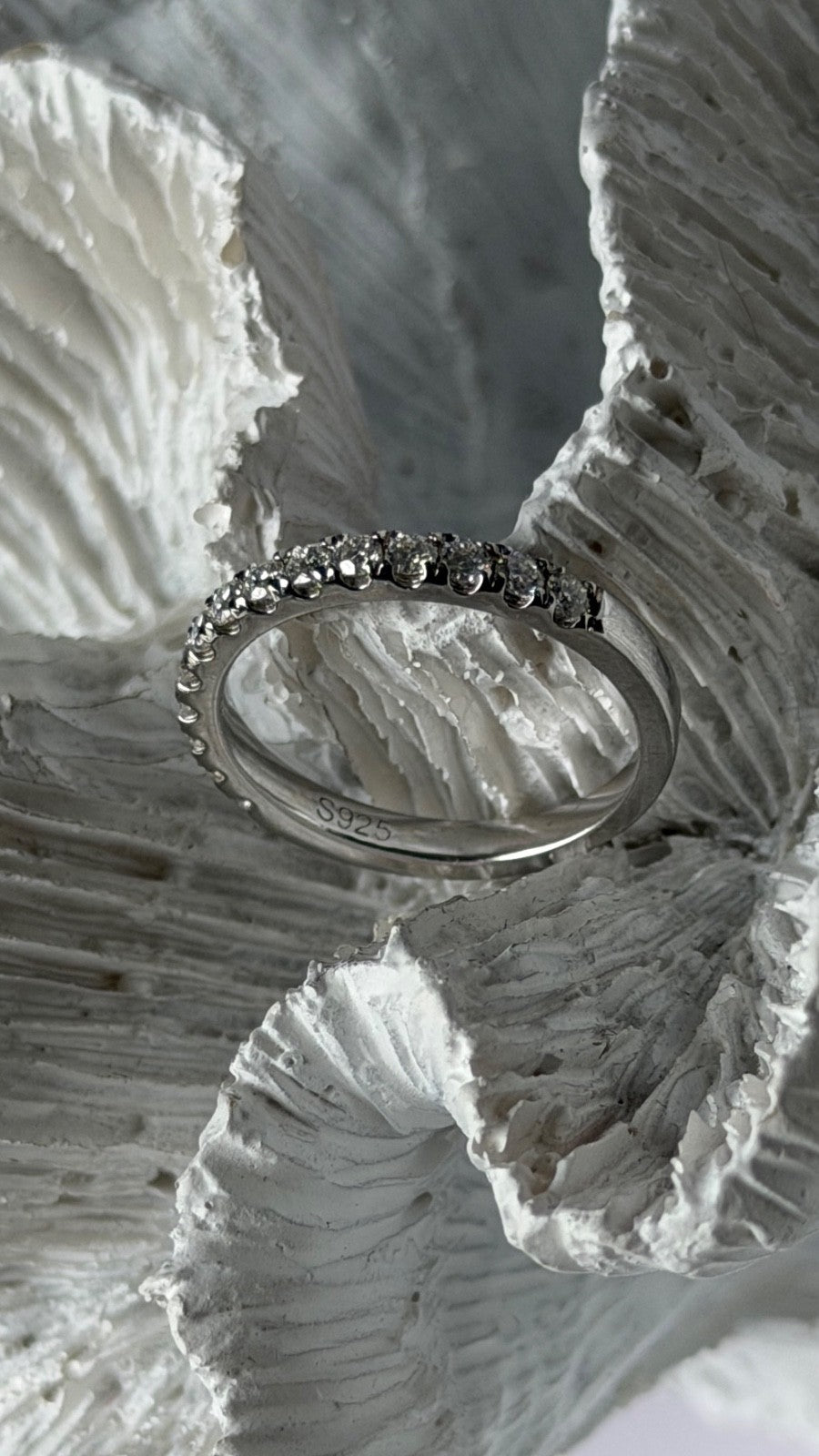 925 Sterling Silver Cz Ring Size 6