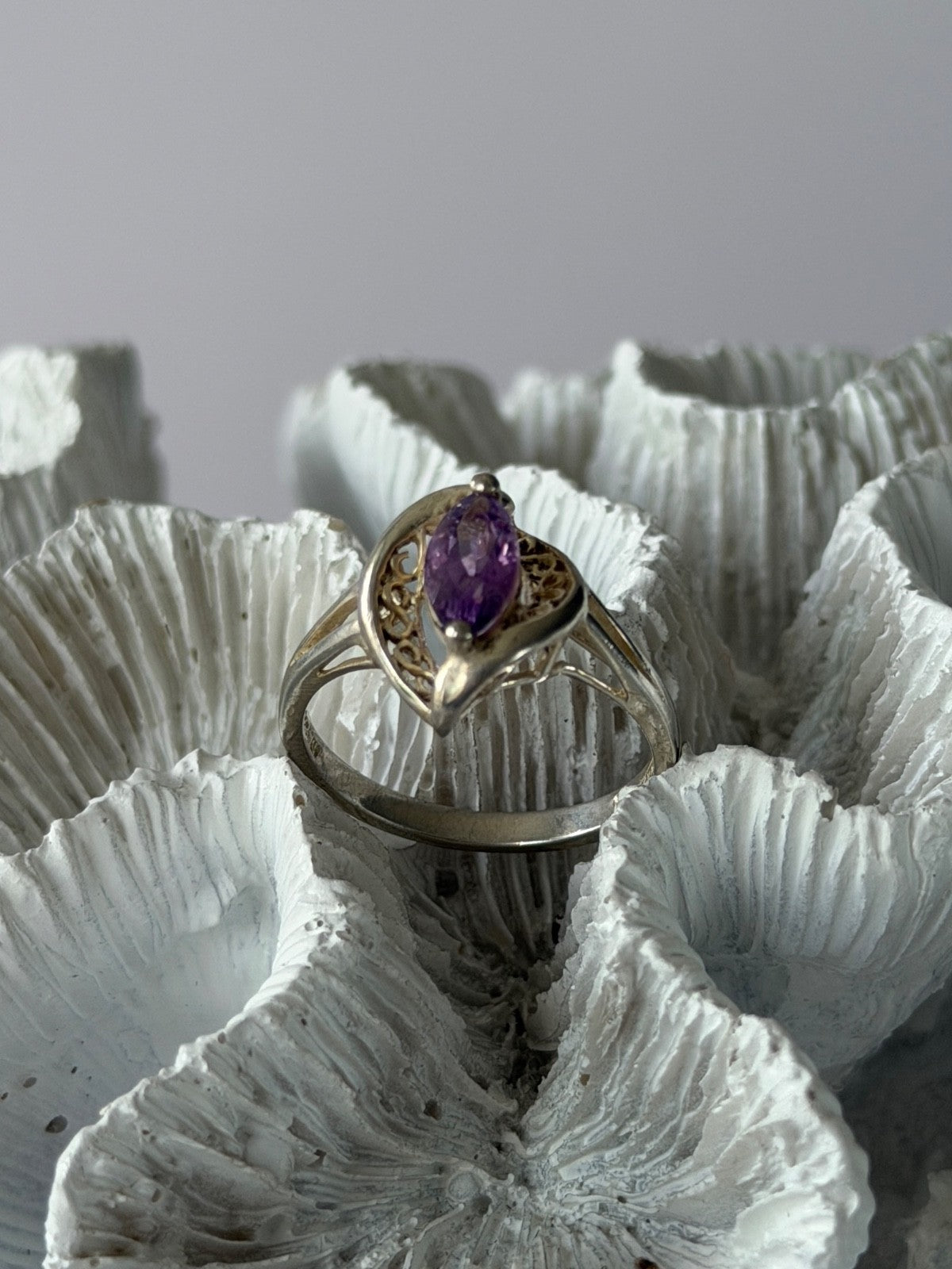 Avon 925 Sterling Silver Amethyst Ring Size 10