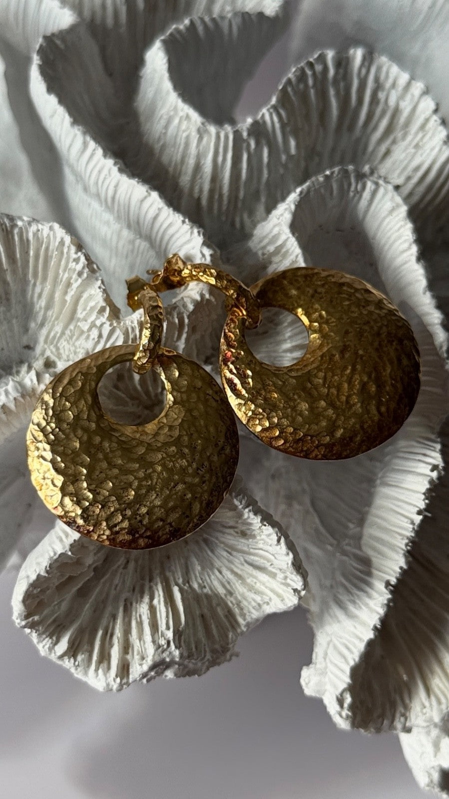 Italy 925 Sterling Silver Gold Plated Earrings Length 1.50 Inch