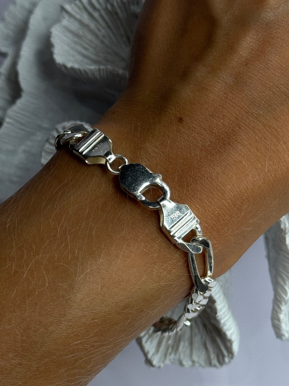 Mens 925 Sterling Silver Bracelet Length 8