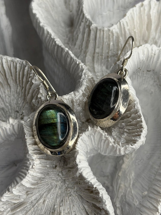 925 Sterling Silver Labradorite Dangle Earrings