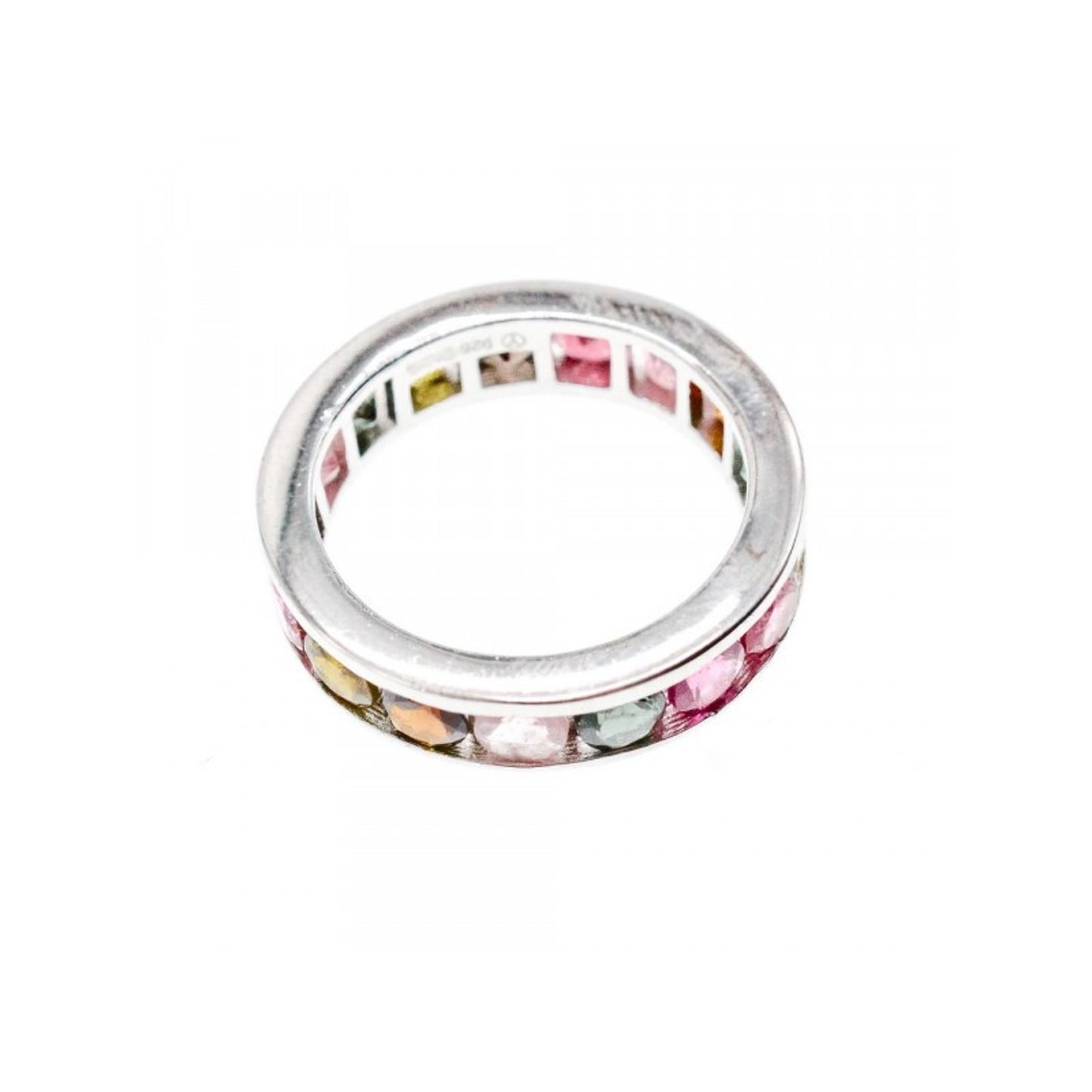 925 STERLING SILVER MULTI GEMSTONES RING SIZE 8.5