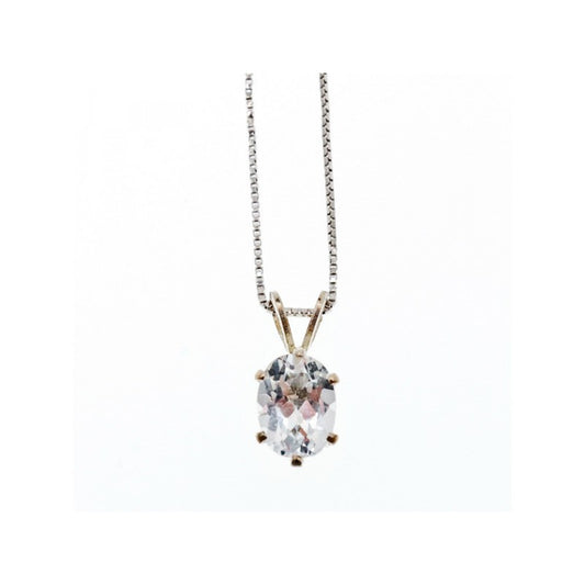925 Sterling Silver White Tourmaline (Achroite) Chain with Pendant