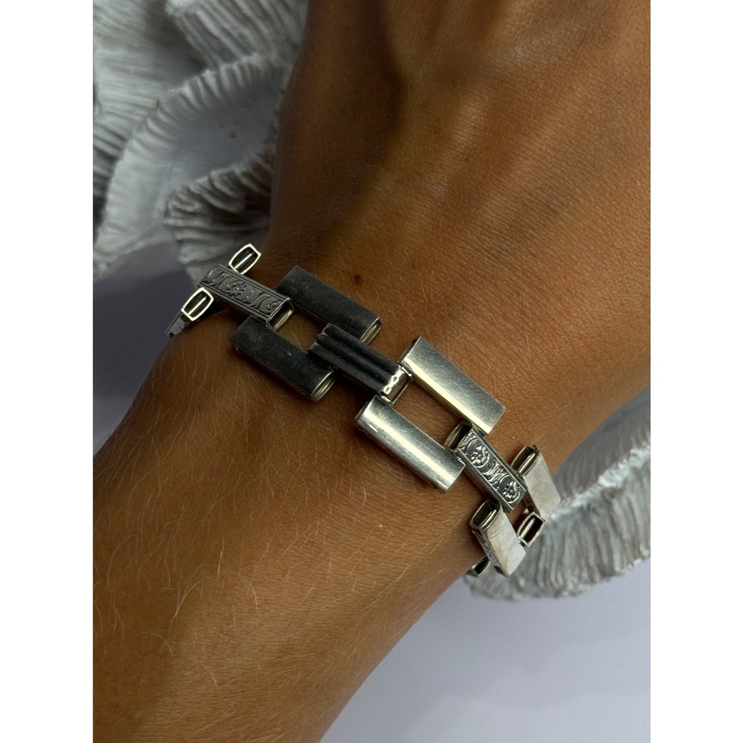 BEAUTIFUL VINTAGE 925 STERLING SILVER BRACELET LENGTH 7