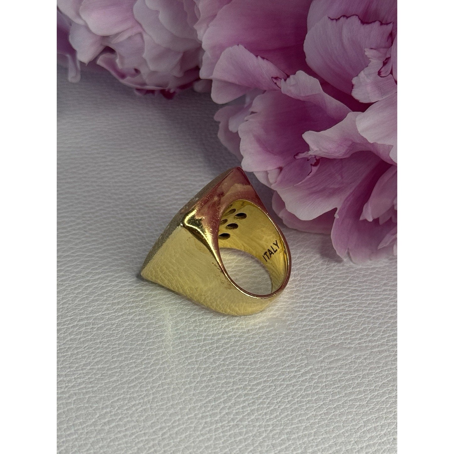 925 STERLING SILVER GOLD PLATED ITALY RING SIZE 8