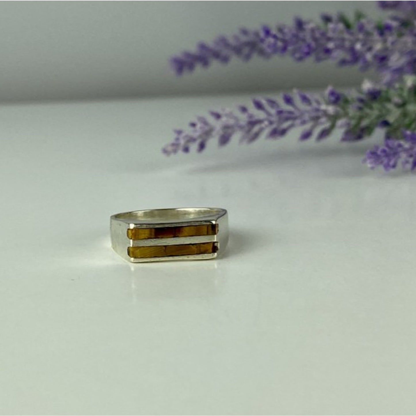 925 STERLING SILVER JASPER SIGNET RING SIZE 6.5
