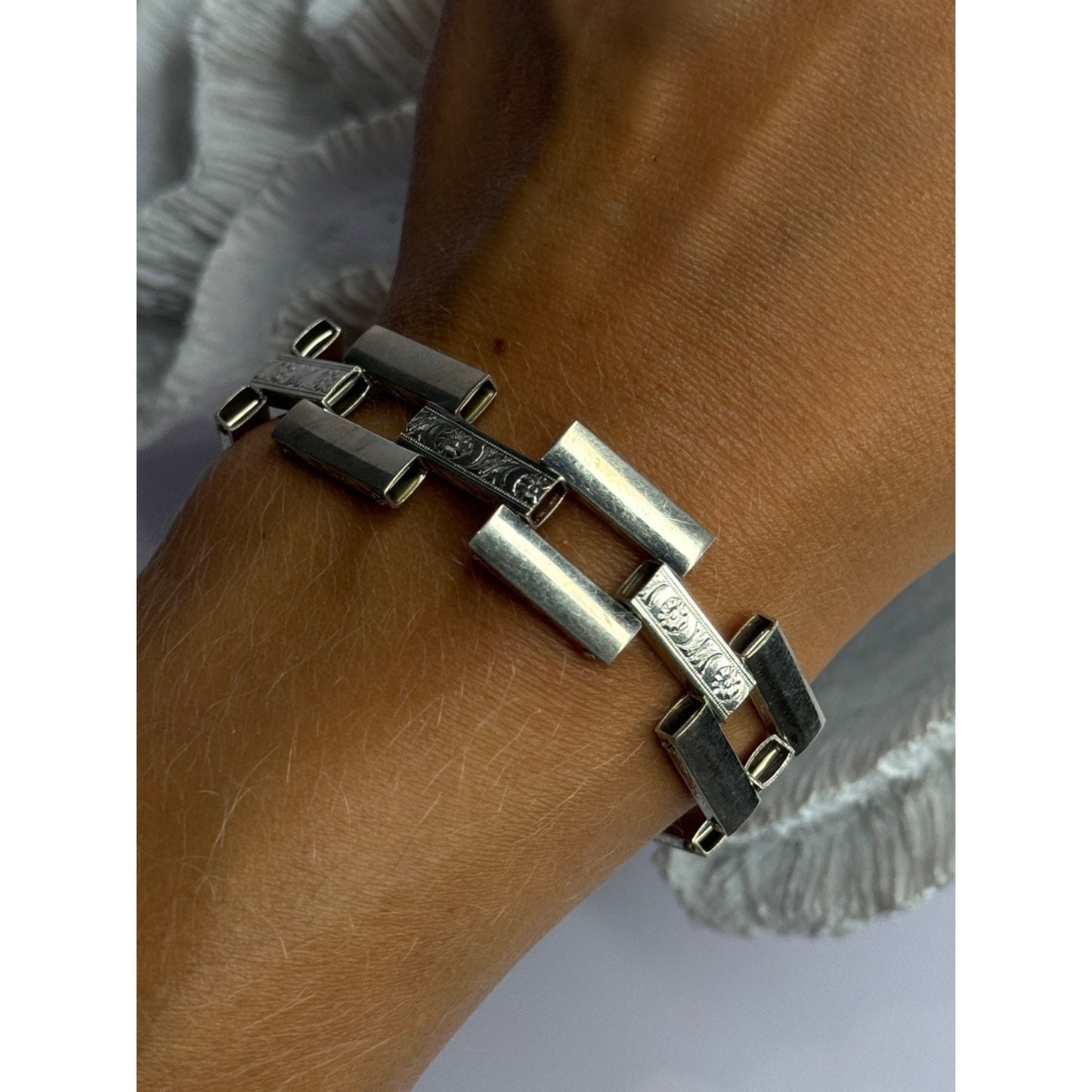 BEAUTIFUL VINTAGE 925 STERLING SILVER BRACELET LENGTH 7