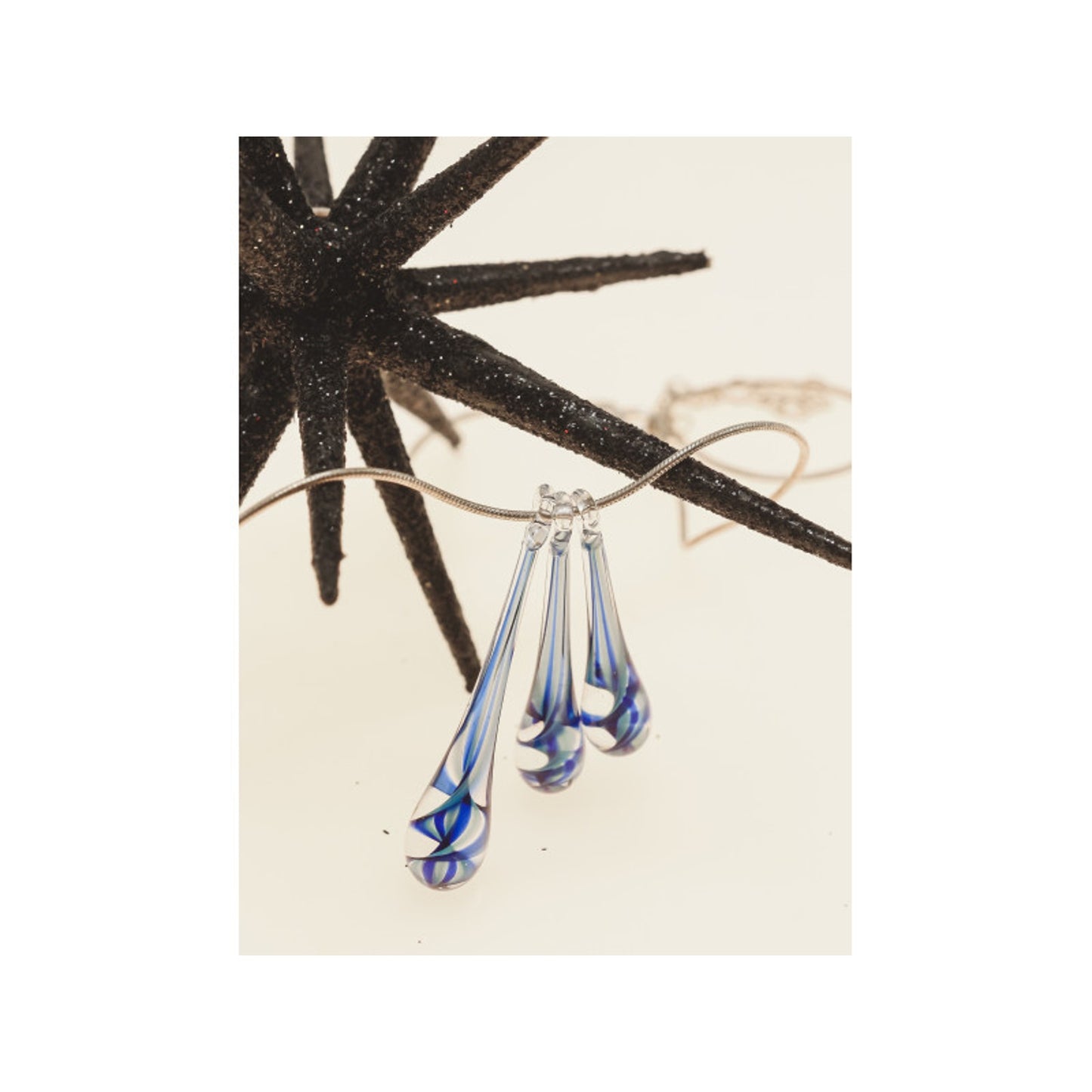 925 Sterling Silver Jewelry Glass Chain with Pendant