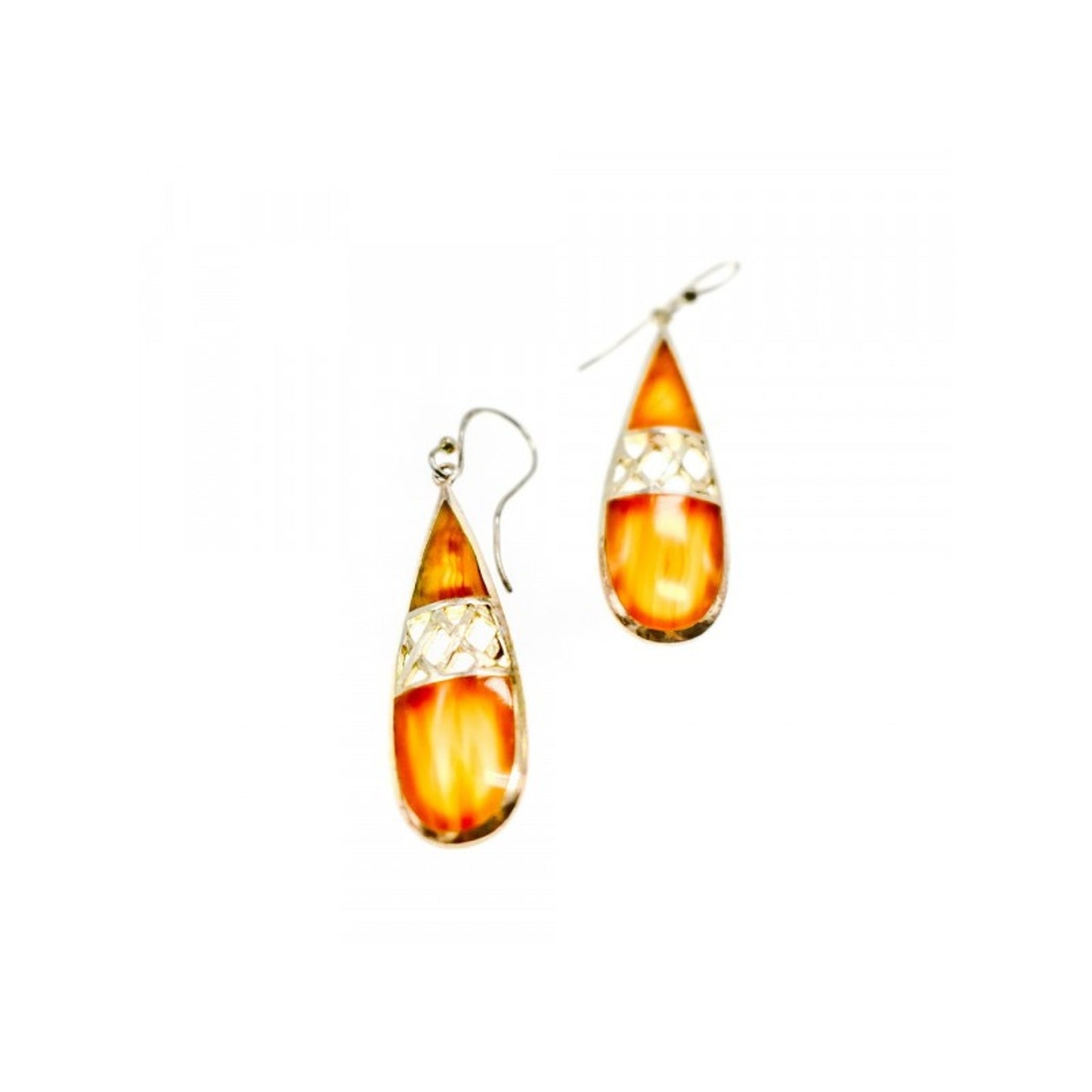 Vintage 925 Sterling Silver Agate Earrings
