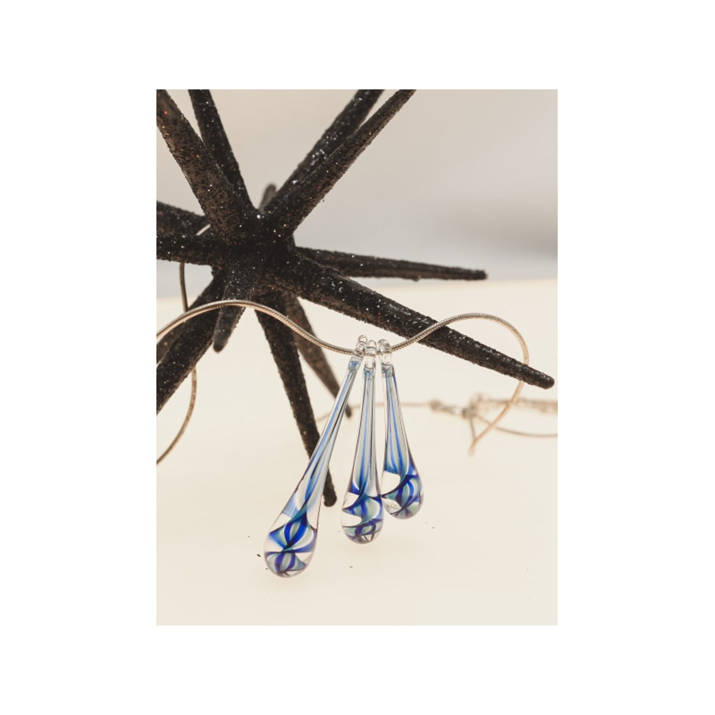 925 Sterling Silver Jewelry Glass Chain with Pendant