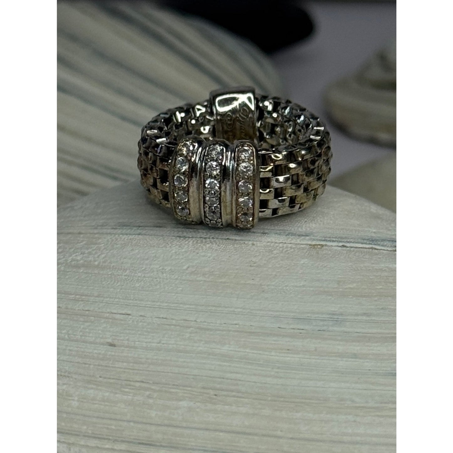 Dyadema Italy 925 Sterling Silver Cz Ring Size 9