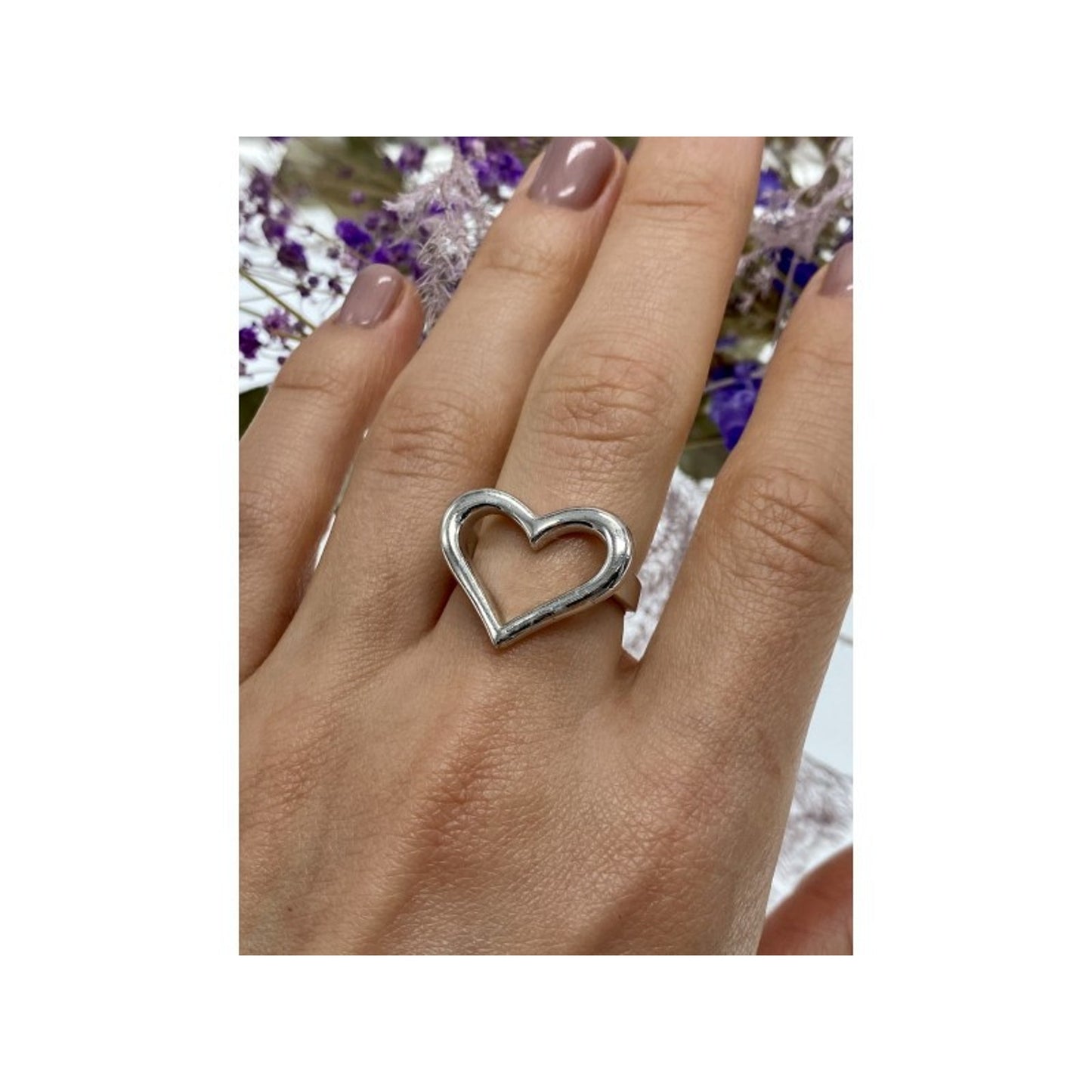 925 STERLING SILVER "HEART" RING SIZE 8