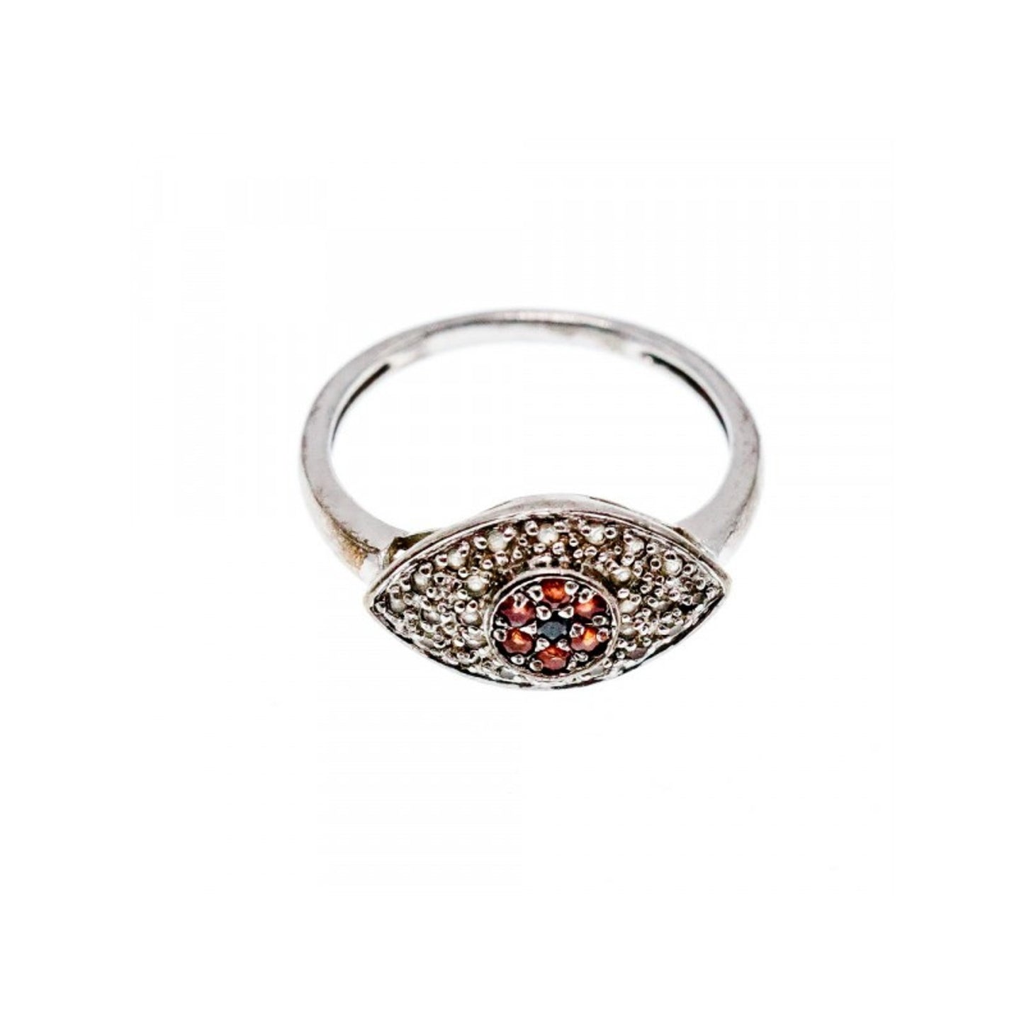 925 STERLING SILVER RED SPINEL, TANZANITE & GOSHENITE RING SIZE 8.5