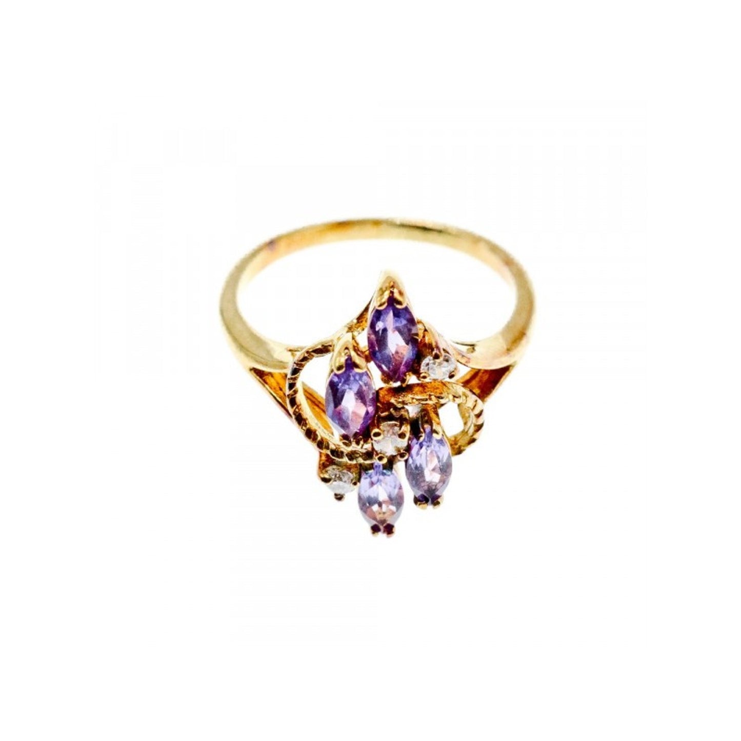 925 STERLING SILVER GOLD PLATED TOURMALINE & BERYL RING SIZE 9