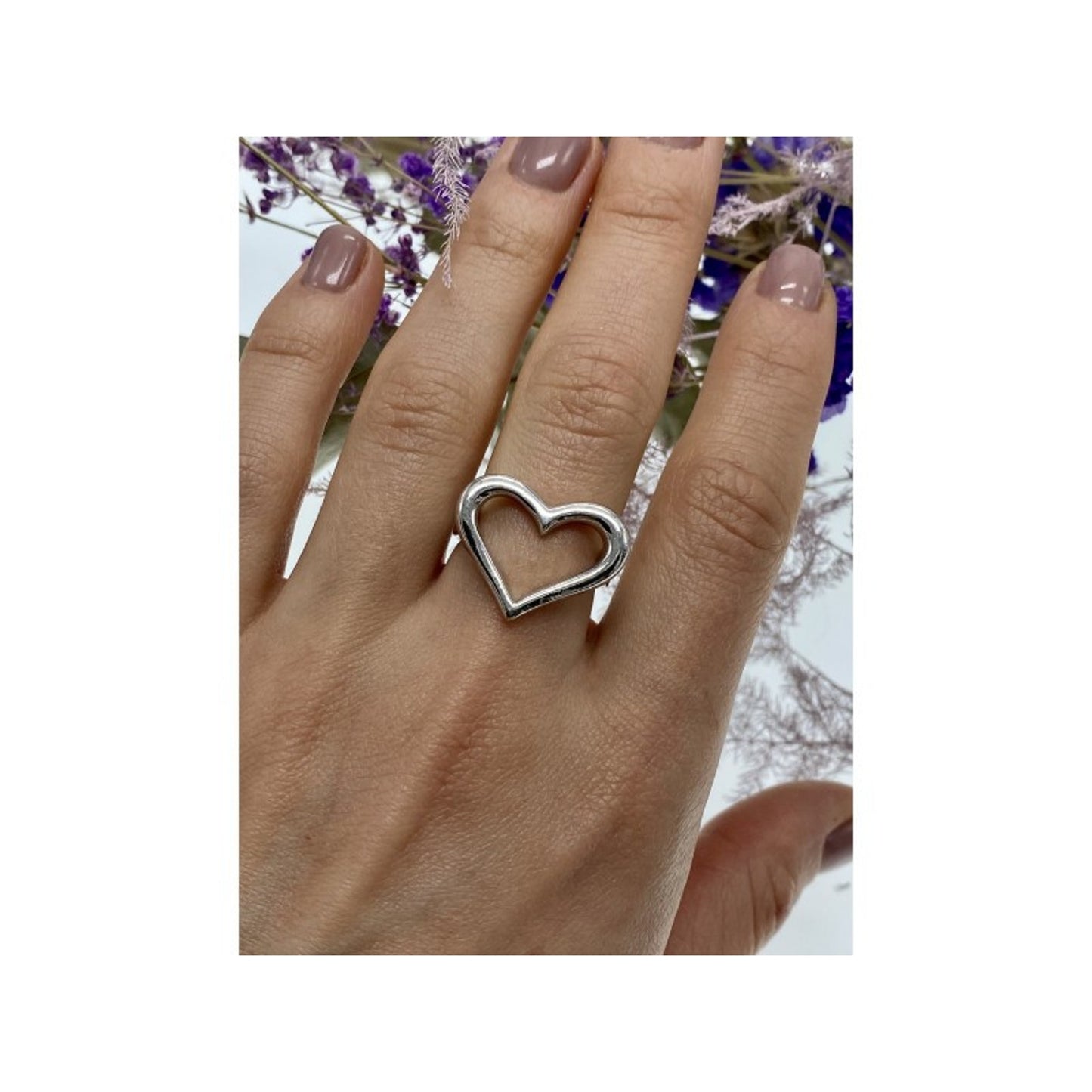 925 STERLING SILVER "HEART" RING SIZE 8