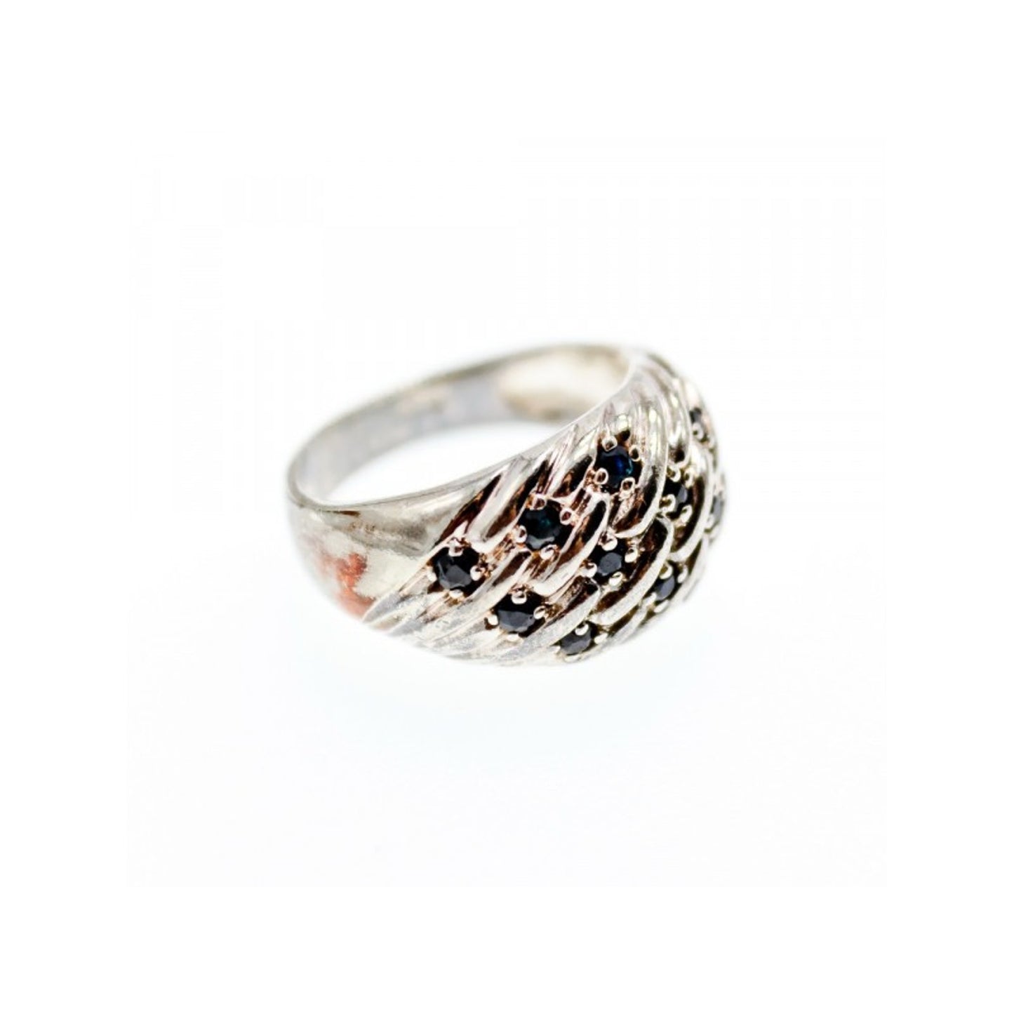 925 STERLING SILVER SAPPHIRES RING SIZE 7