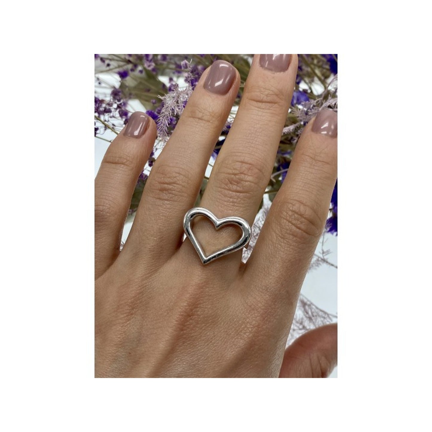 925 STERLING SILVER "HEART" RING SIZE 8