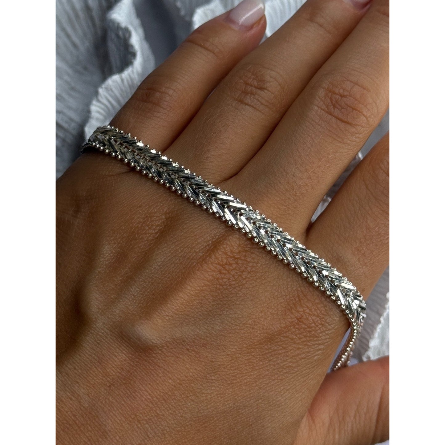 ITALY MILOR 925 STERLING SILVER PANTHER BRACELET LENGHT 8