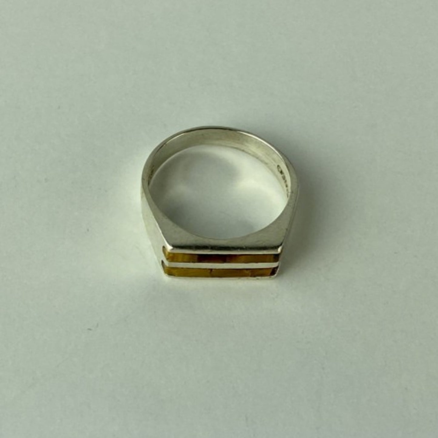 925 STERLING SILVER JASPER SIGNET RING SIZE 6.5