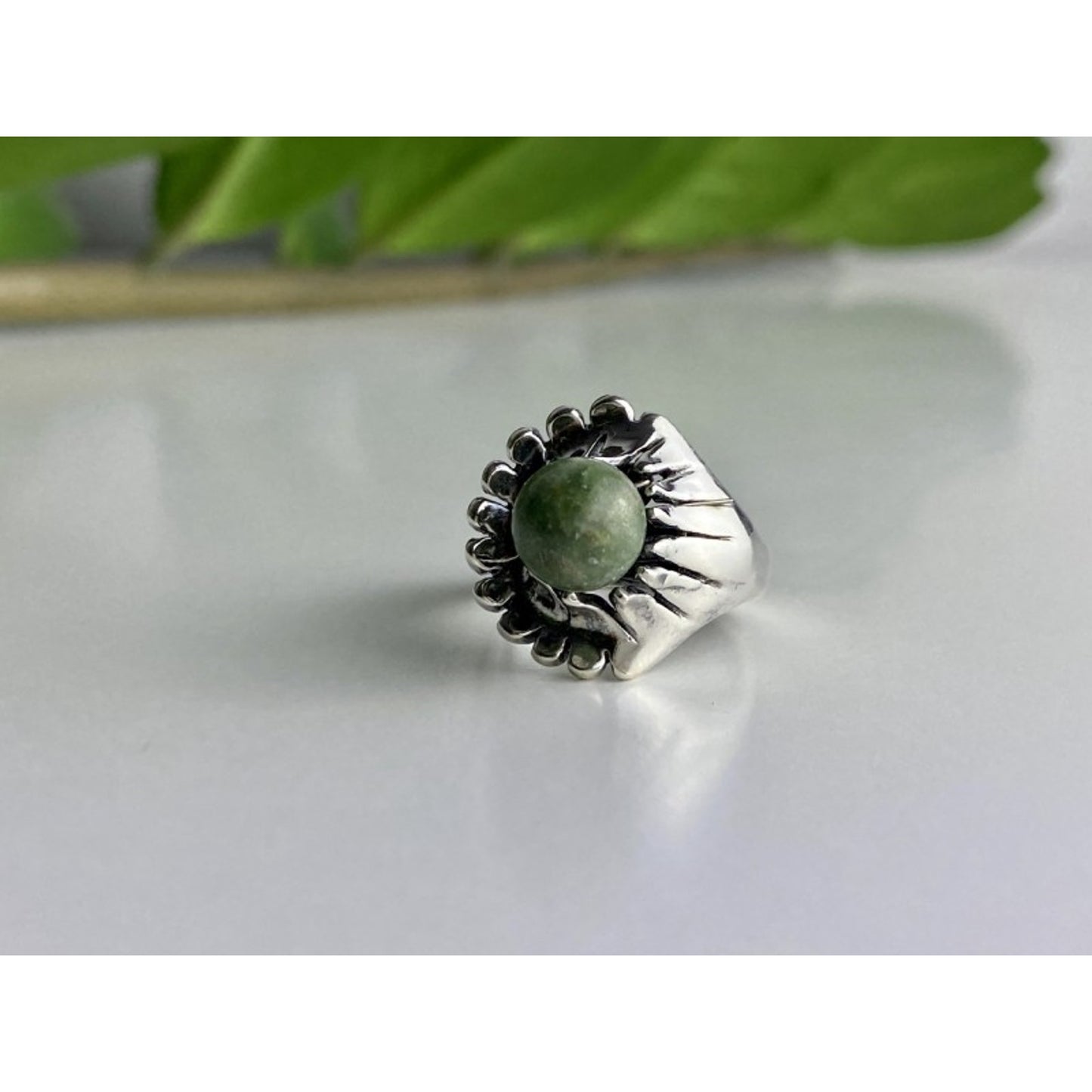 925 STERLING SILVER JASPER RING SIZE 6.5