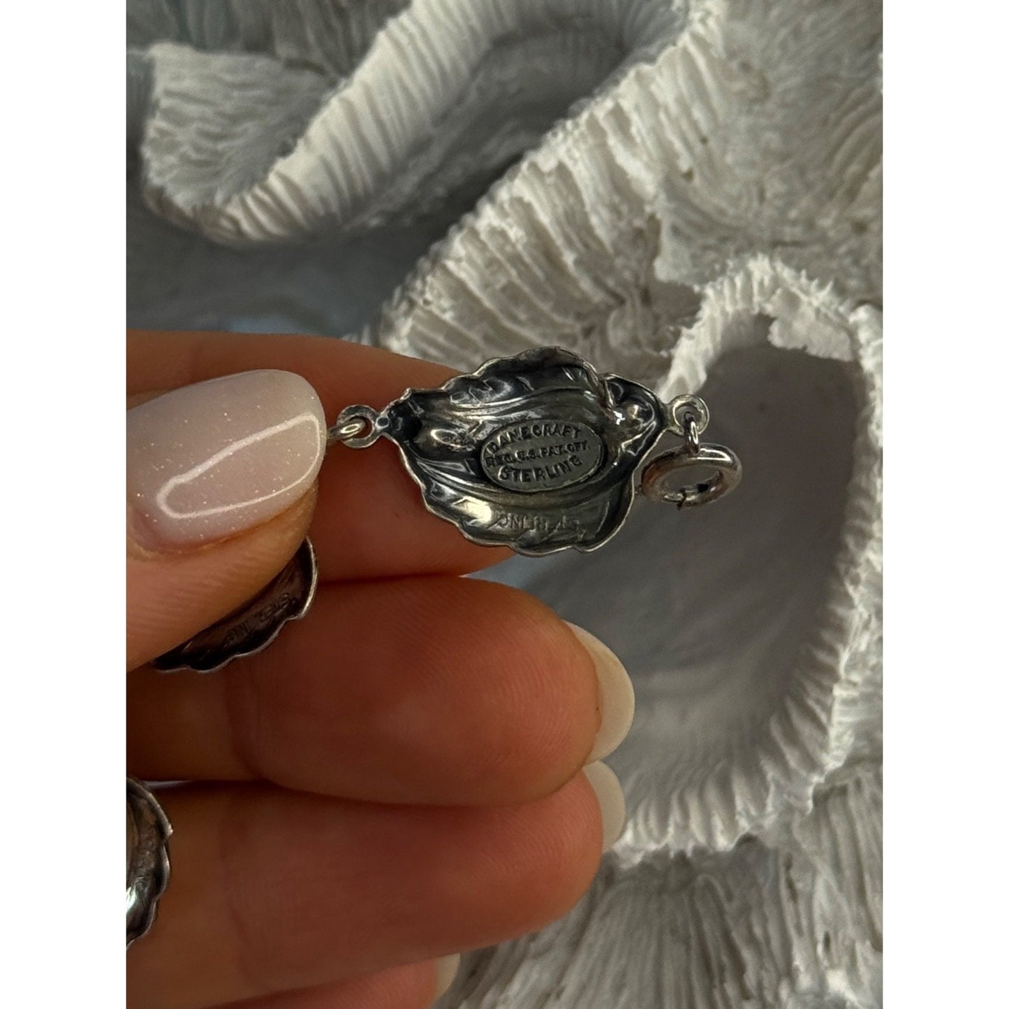 Vintage 925 Sterling Silver Danecraft Leaves Bracelet Length 7