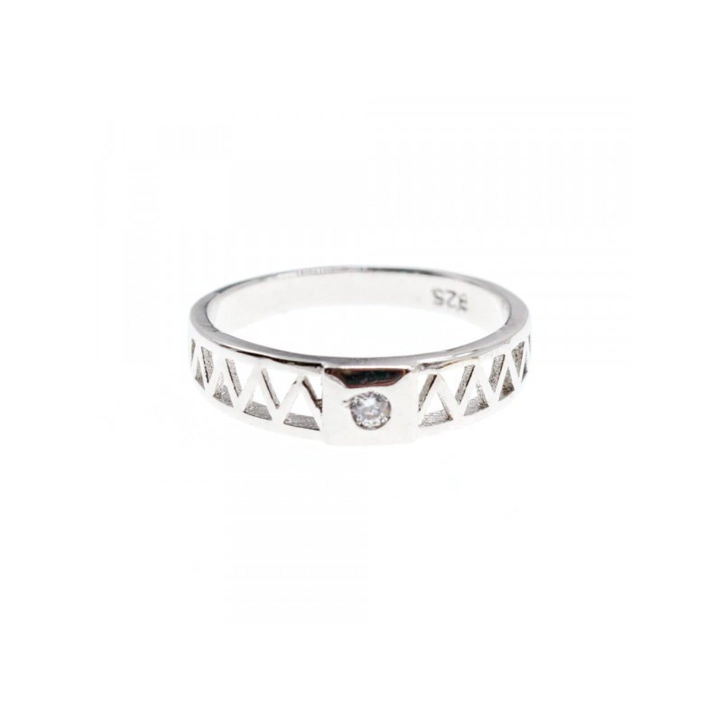 925 STERLING SILVER CZ BAND RING SIZE 8