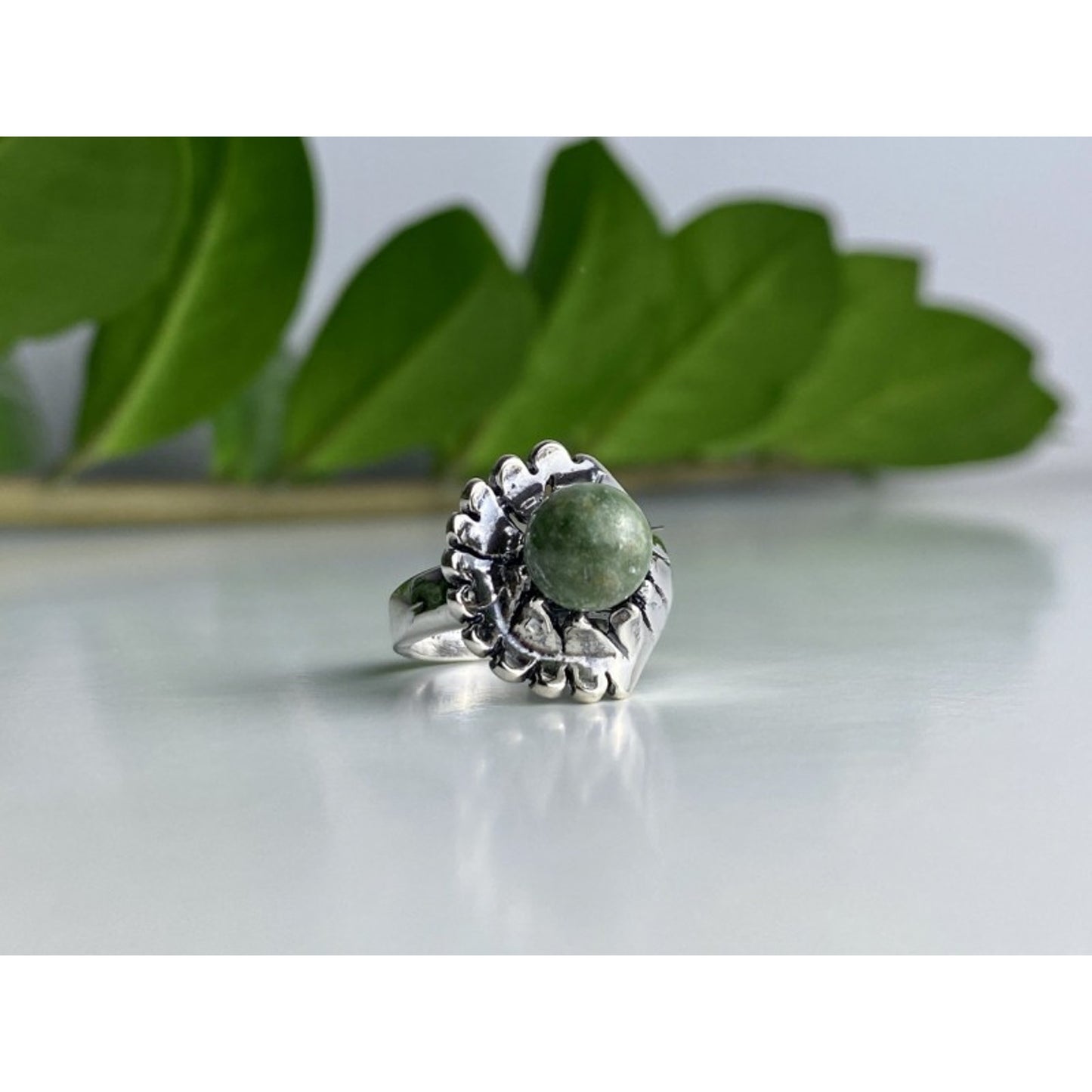 925 STERLING SILVER JASPER RING SIZE 6.5
