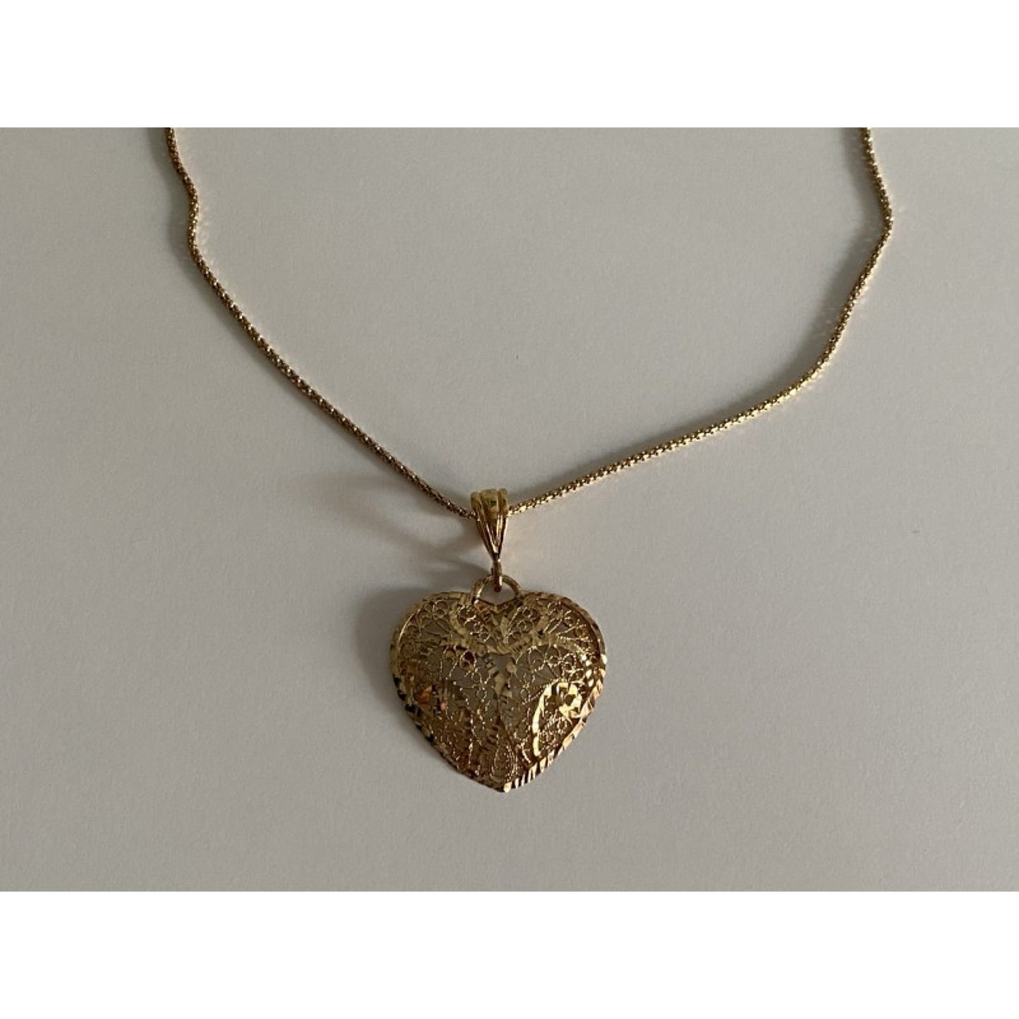 925 Sterling Silver Gold Plated "Openwork Heart" Chain with Pendant