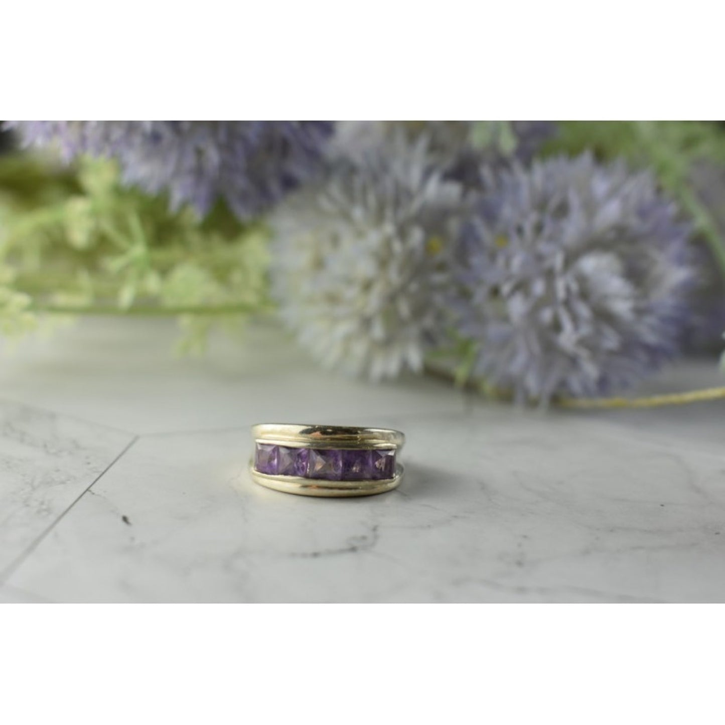 925 STERLING SILVER PURPLE TOURMALINE RING SIZE 7