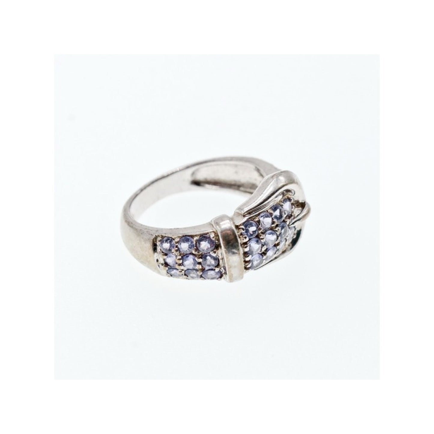 925 STERLING SILVER CZ "BELT" RING SIZE 6.5