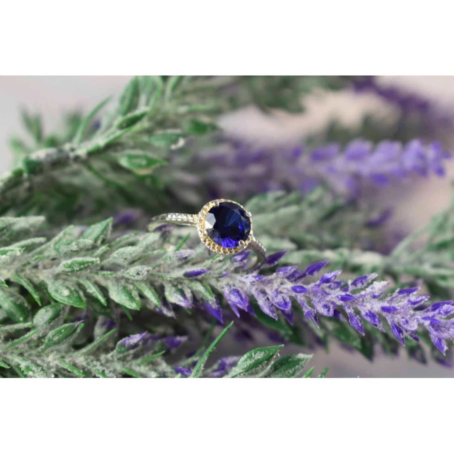 925 STERLING SILVER SAPPHIRE CLASSIC RING SIZE 8