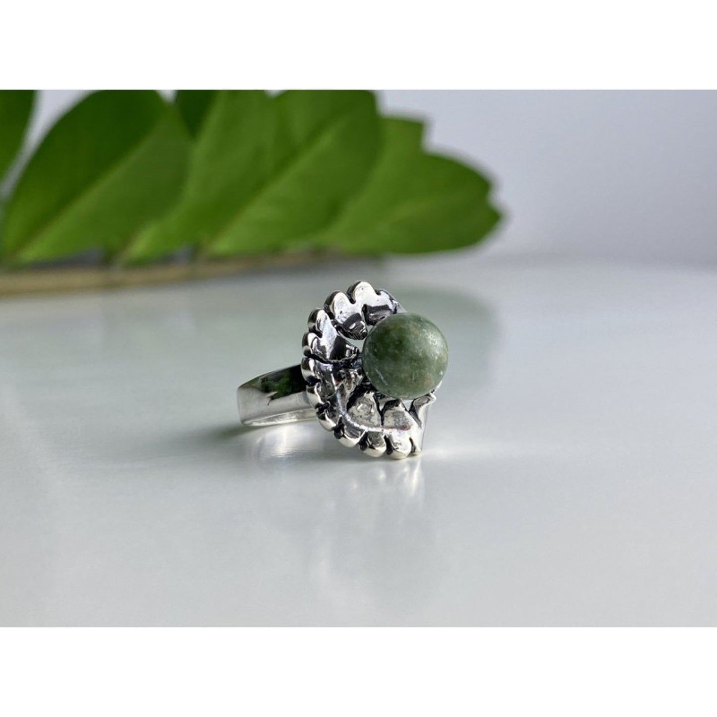 925 STERLING SILVER JASPER RING SIZE 6.5