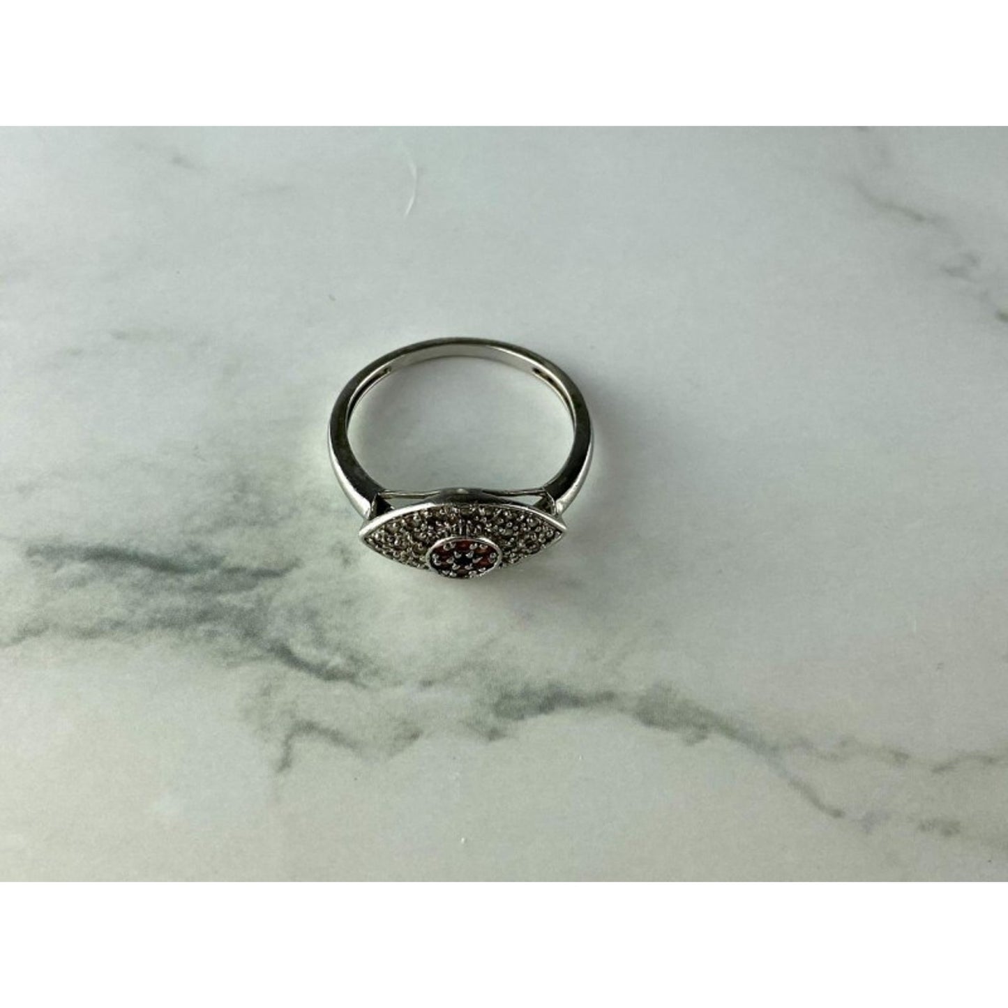 925 STERLING SILVER RED SPINEL, TANZANITE & GOSHENITE RING SIZE 8.5