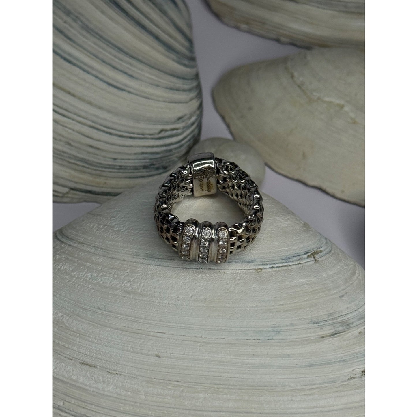 Dyadema Italy 925 Sterling Silver Cz Ring Size 9