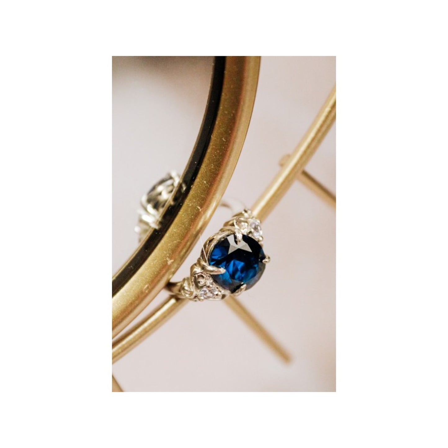 925 STERLING SILVER SAPPHIRE & IOLITE RING SIZE 8.5