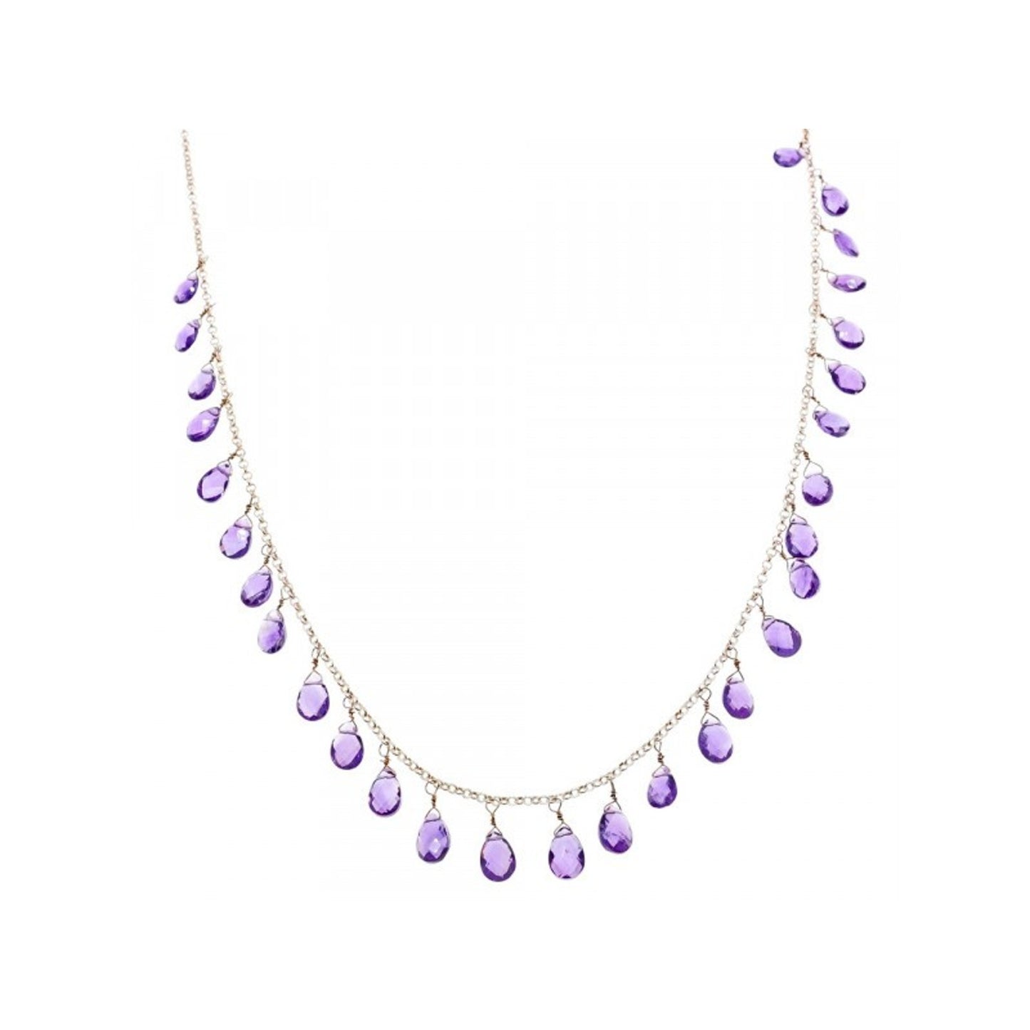 925 Sterling Silver Jewelry Glass Necklace
