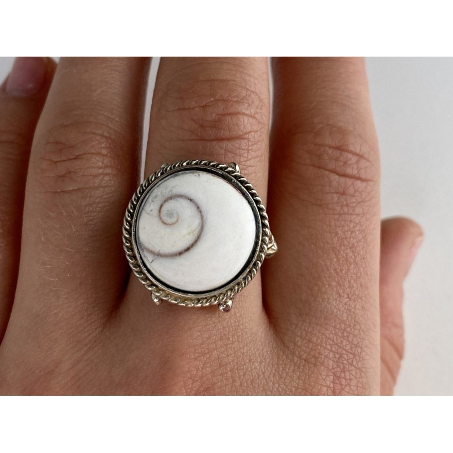 VINTAGE 925 STERLING SILVER AGATE RING SIZE 9.5