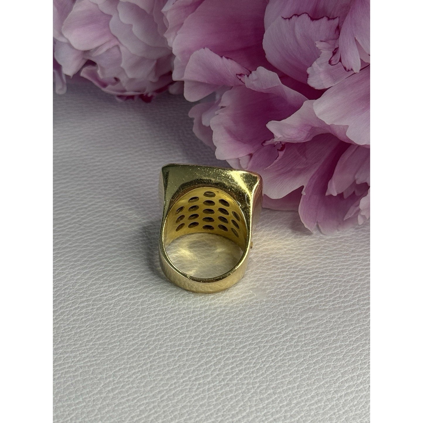 925 STERLING SILVER GOLD PLATED ITALY RING SIZE 8