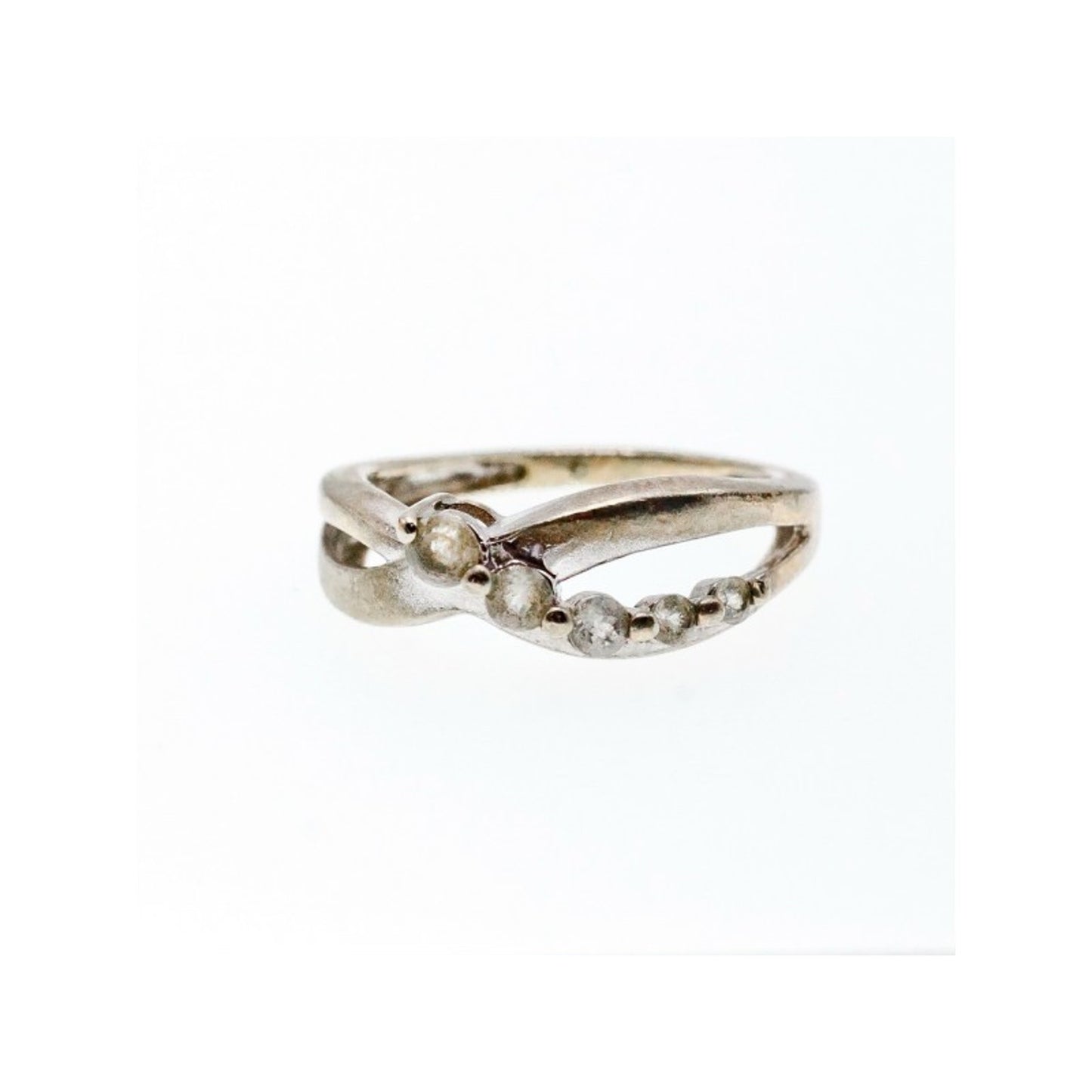 925 STERLING SILVER WHITE TOPAZ RING SIZE 7