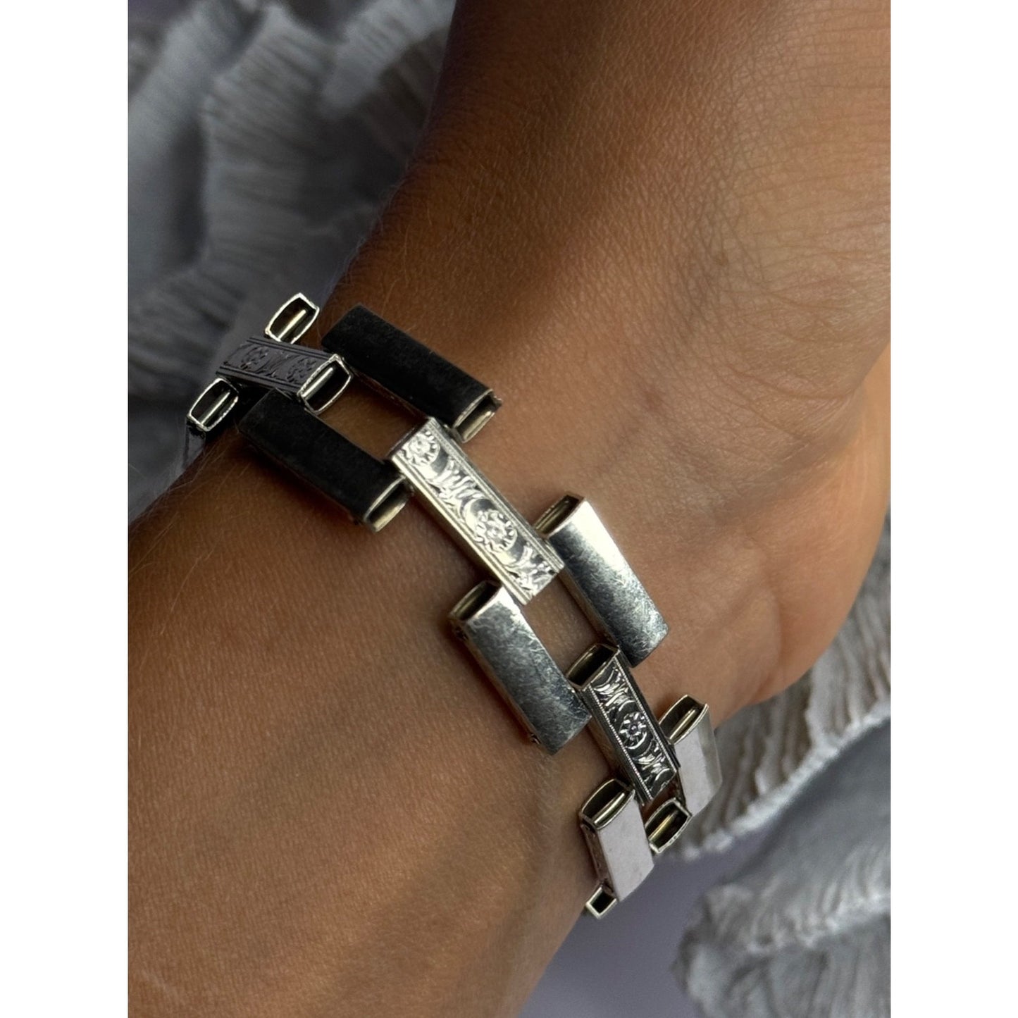 BEAUTIFUL VINTAGE 925 STERLING SILVER BRACELET LENGTH 7