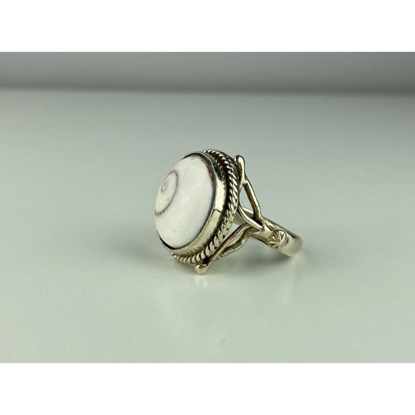 VINTAGE 925 STERLING SILVER AGATE RING SIZE 9.5