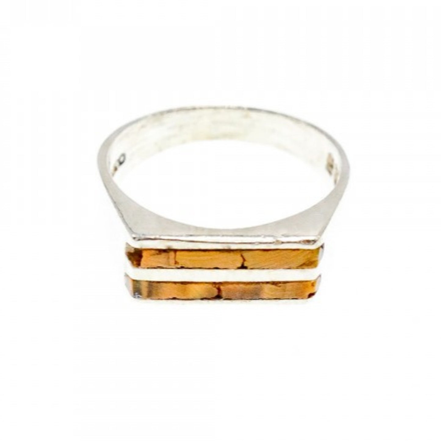925 STERLING SILVER JASPER SIGNET RING SIZE 6.5