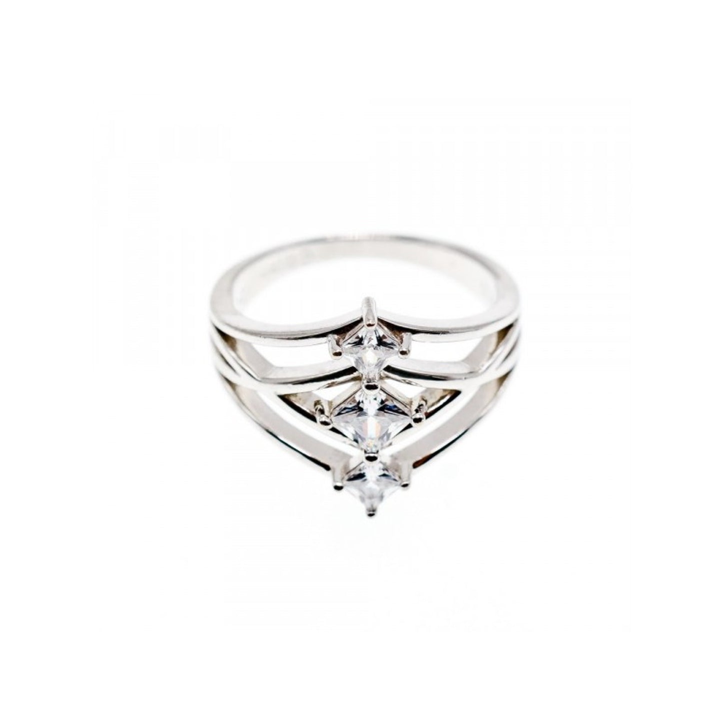 925 STERLING SILVER CZ RING SIZE 8.5