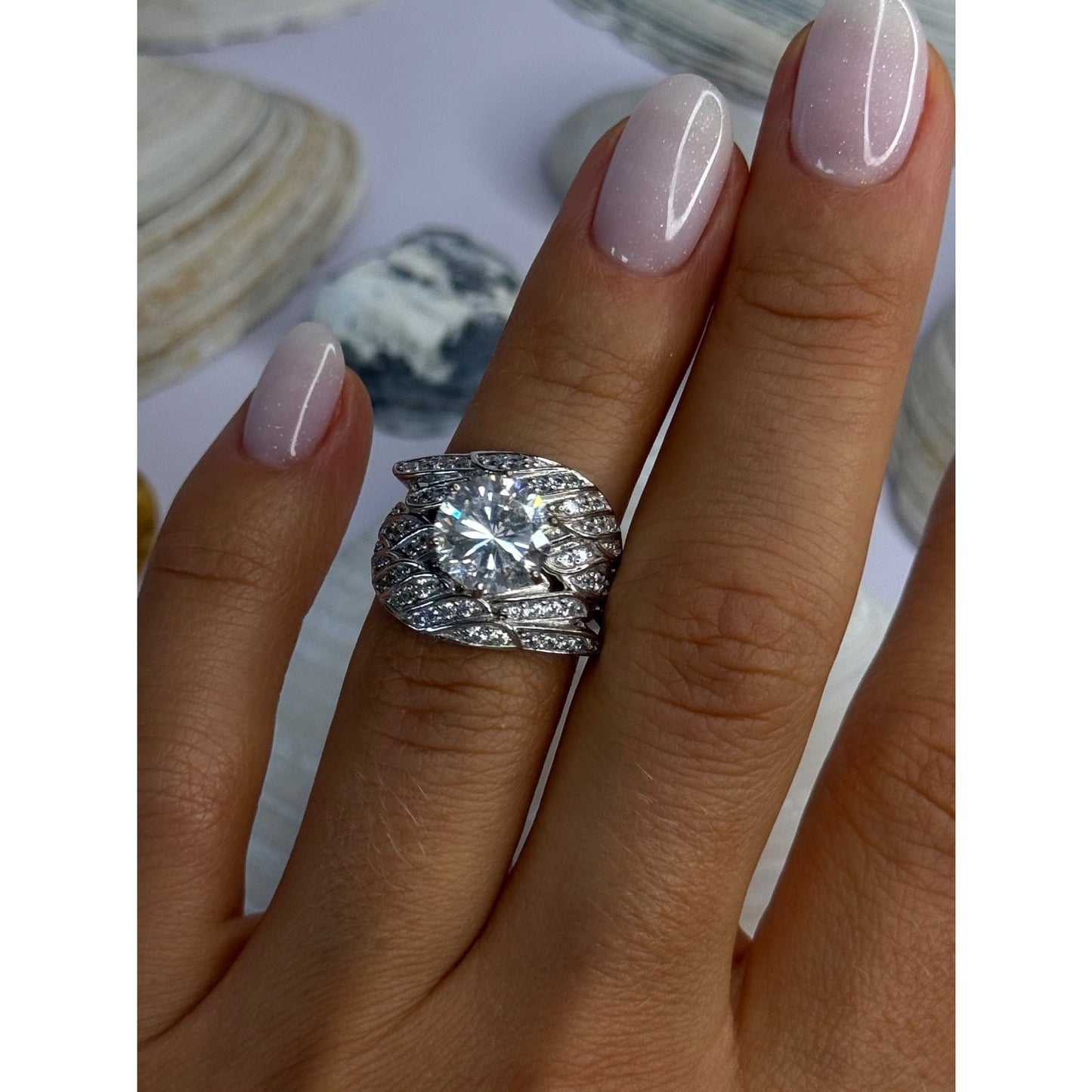 Beautiful Design 925 Sterling Silver Cz Ring Size 5.5