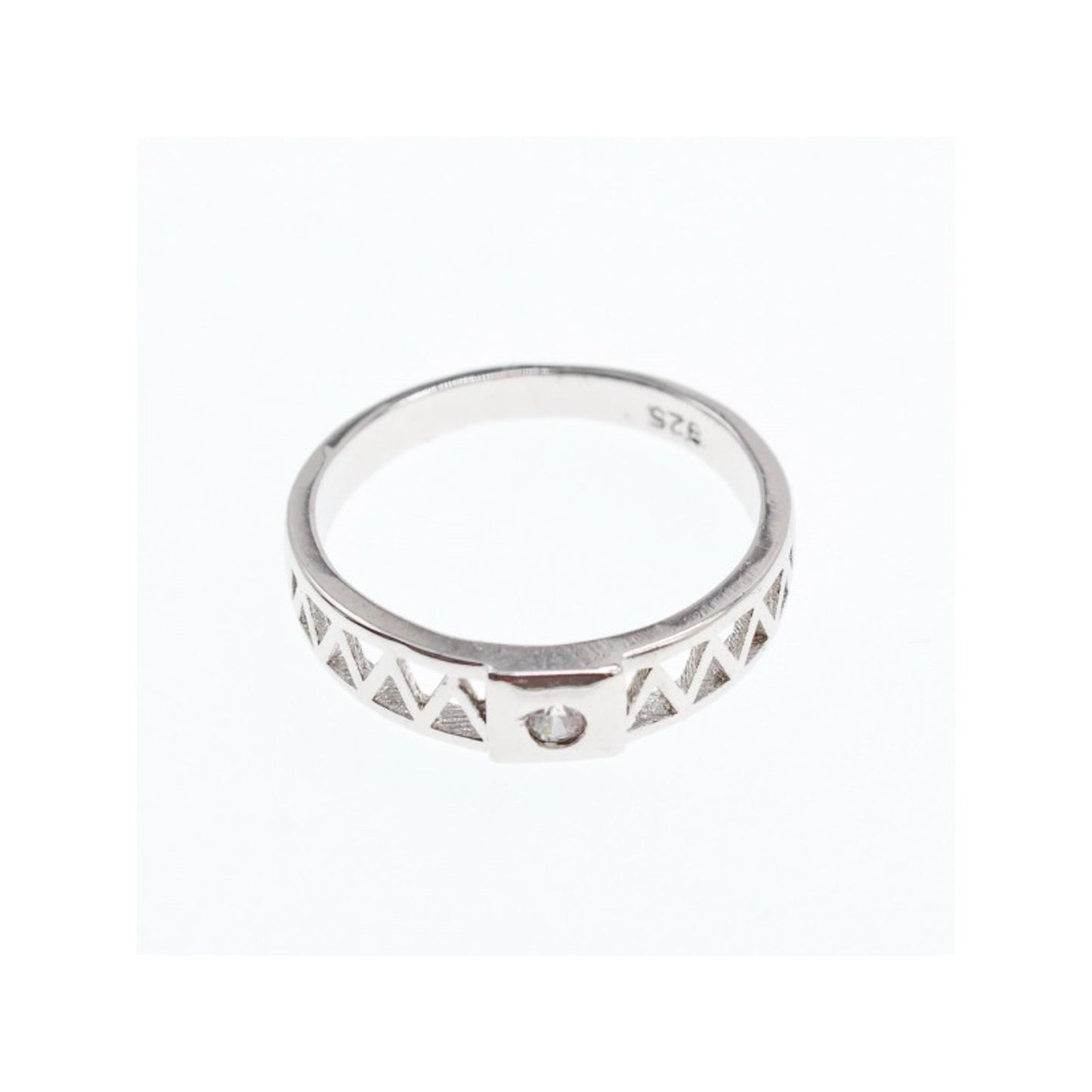 925 STERLING SILVER CZ BAND RING SIZE 8
