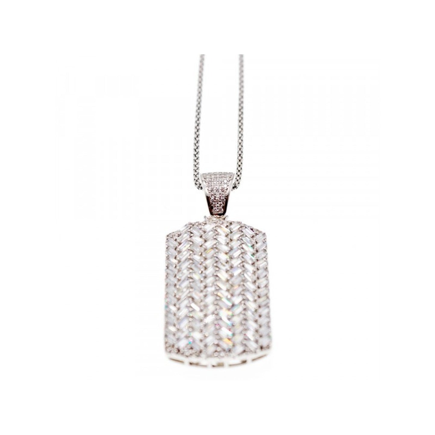 925 Sterling Silver CZ Chain with Pendant