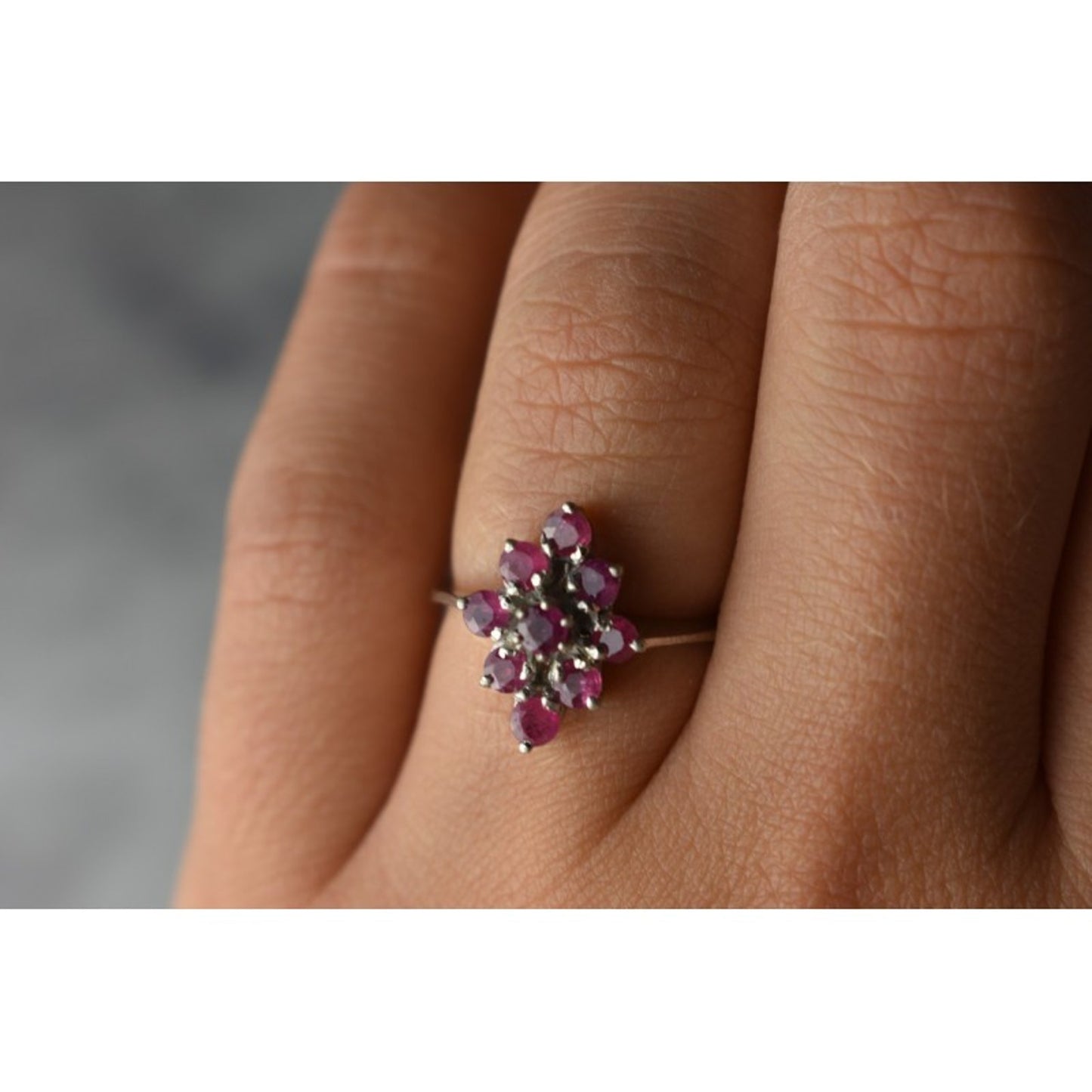 925 STERLING SILVER PINK TOPAZ "FLOWER" RING SIZE 6