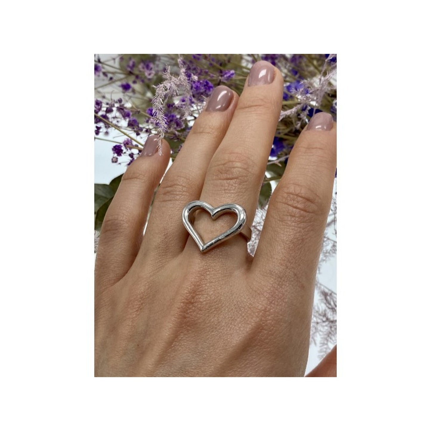 925 STERLING SILVER "HEART" RING SIZE 8