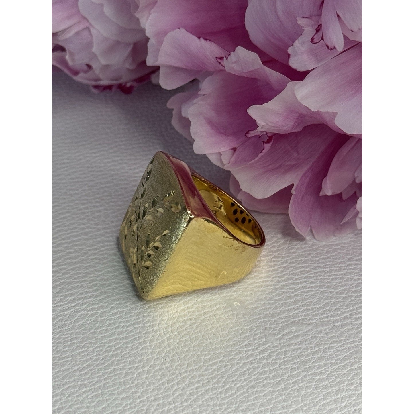 925 STERLING SILVER GOLD PLATED ITALY RING SIZE 8