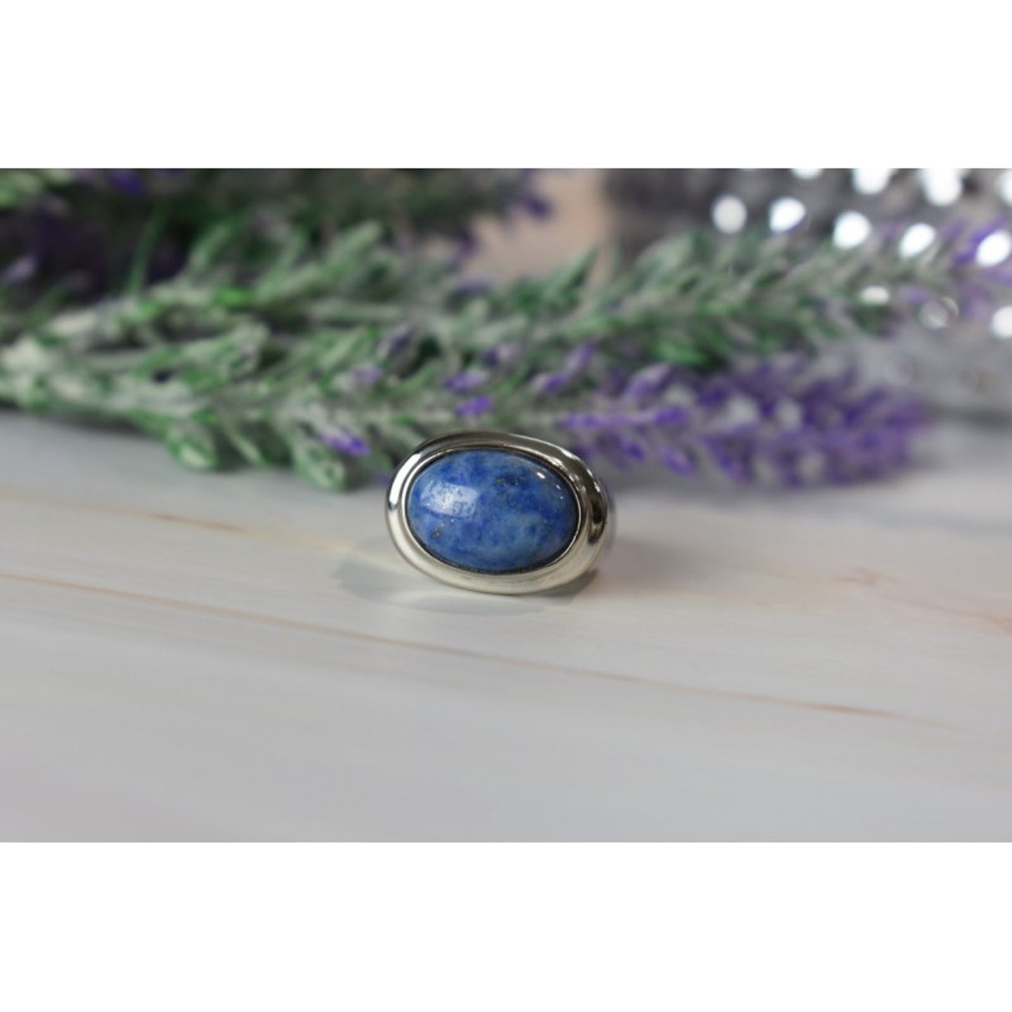 VINTAGE 925 STERLING SILVER SODALITE RING SIZE 6.5